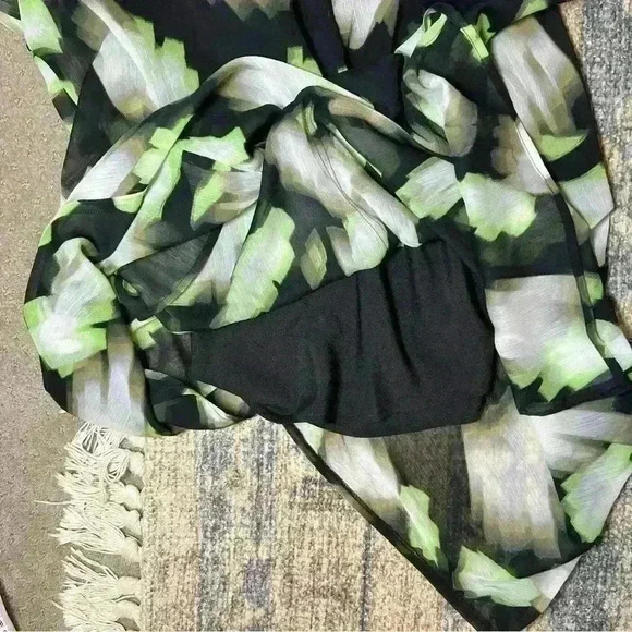 DKNY | NWT Womens Abstract Print Midi Dress in Black Lazer Multi | Size Large - Picture 13 of 15